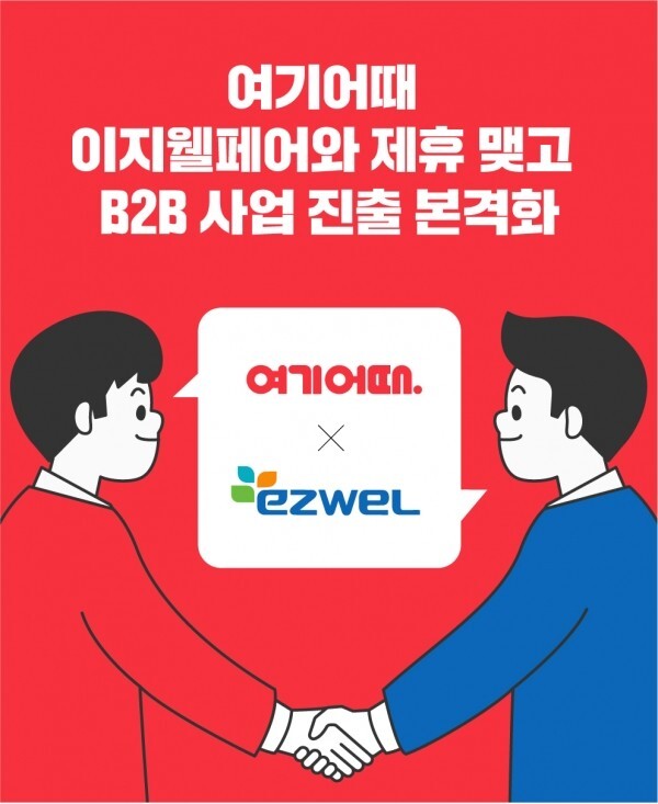여기어때, 업계 1위 이지웰페어와 손잡고 B2B 공략 본격화
