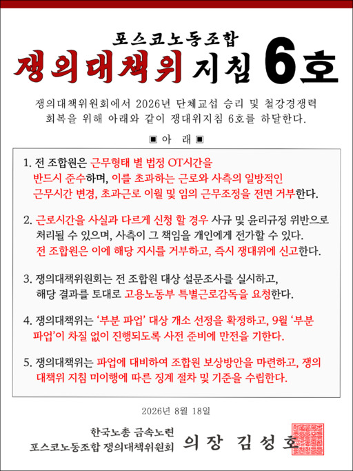POSCO Union Secures Legal Right to Strike After Member Vote